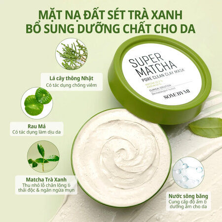 Mặt Nạ Some By Mi Đất Sét Trà Xanh Thu Nhỏ Lỗ Chân Lông 100g - Ảnh 3
