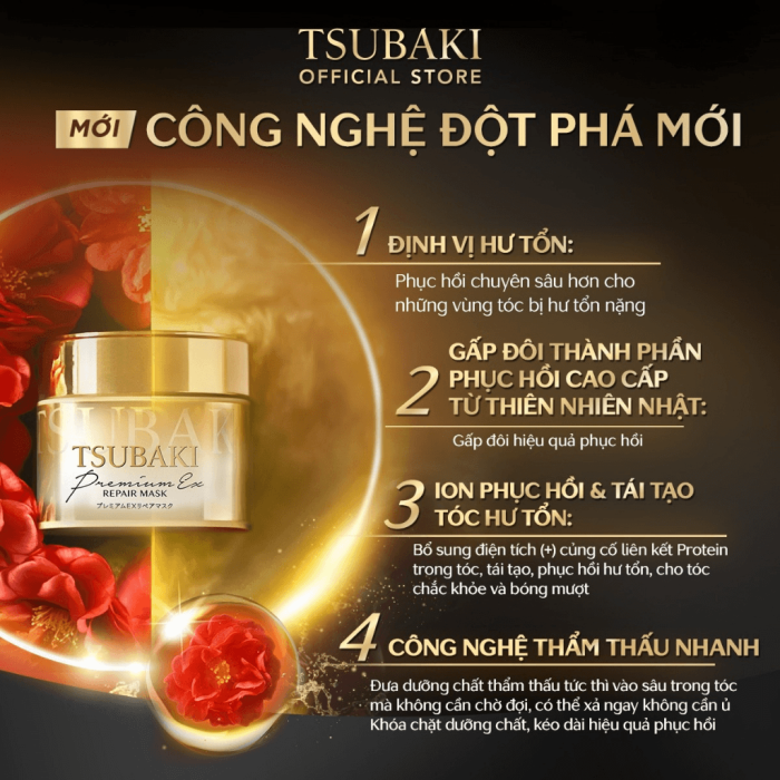 Mặt Nạ Tóc Tsubaki Cao Cấp Phục Hồi Hư Tổn 180g - Ảnh 2