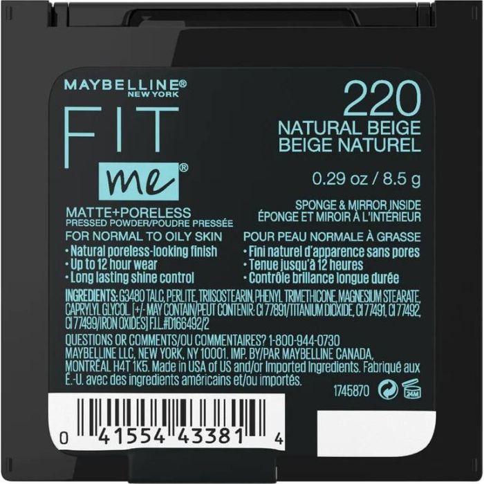 Phấn Phủ Maybelline Mịn Lì Kiềm Dầu 220 Natural Beige 8.5g - Ảnh 2