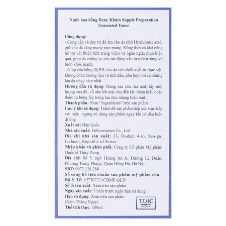 Nước Hoa Hồng Klairs Cho Da Nhạy Cảm 180ml - Ảnh 2